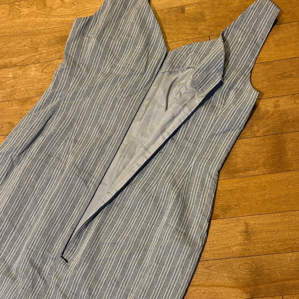 Vintage Blue and White Striped Midi Dress - Picture 6 of 10